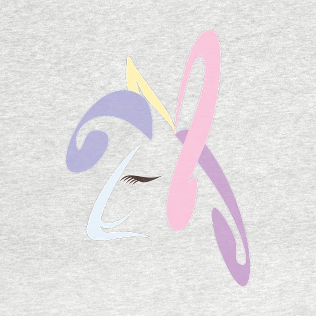 Abstract Unicorn Pastel Soft colors Purple Pink Yellow by sigdesign